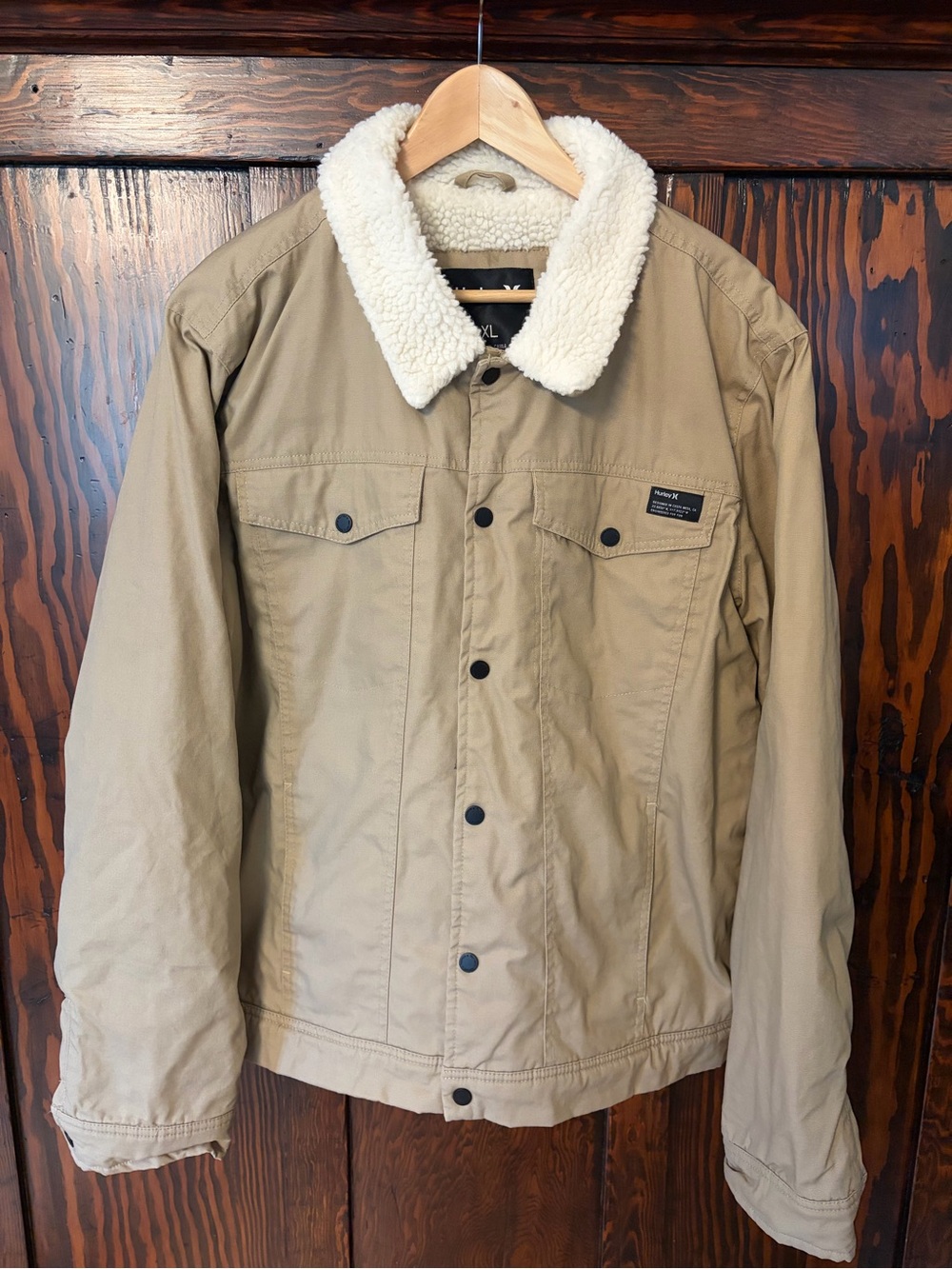 Hurley Tan Sherpa Collar Jacket